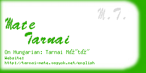 mate tarnai business card